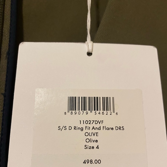 DIANE VON FURSTENBERG LUXURY OLIVE DRESS - Picture 4 of 6